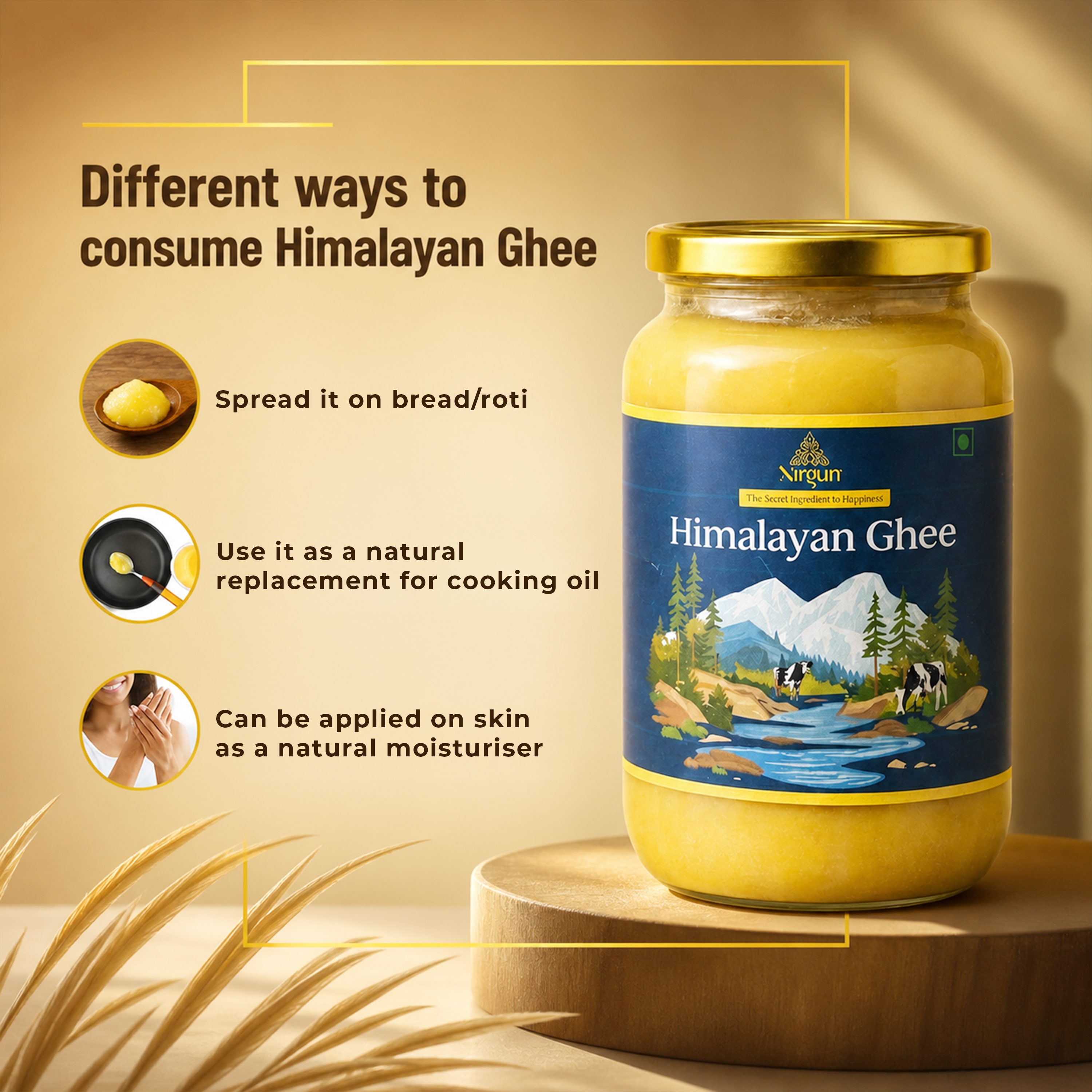 Use ghee as natural cooking oil