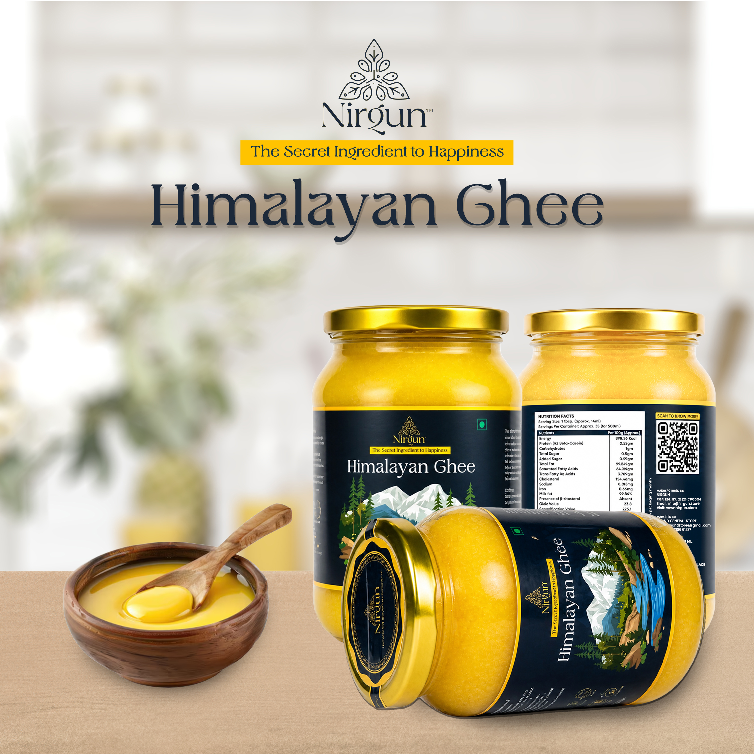 Nirgun Himalayan Ghee — rich golden texture